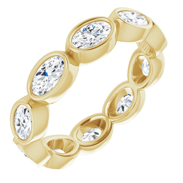 2.10 ct. Oval Diamond Eternity Band Stackable Ring-VIRABYANI